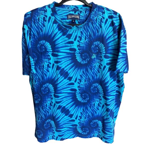 Vilebrequin Men’s Tie Dye Tareck Tee Shirt Crewneck Short Sleeve Blue Size XL - Picture 5 of 13